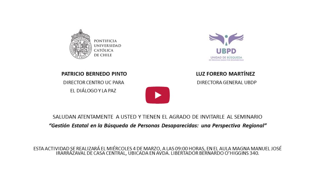 Seminario: Gestión Estatal en la Búsqueda de Personas Desaparecidas: una Perspectiva Regional